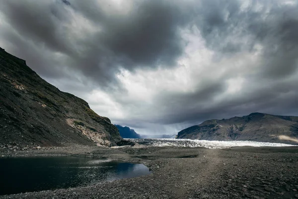 Lodowiec Jokulsarlon Burzliwą Pogodę Islandia — Zdjęcie stockowe