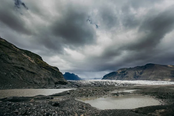 Ледник Джокульсарлон Бурную Погоду Исландия — стоковое фото