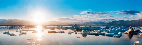 Laguna Glaciar Islandia Atardecer — Foto de Stock