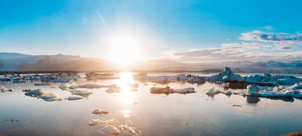 Laguna Glaciar Islandia Atardecer — Foto de Stock