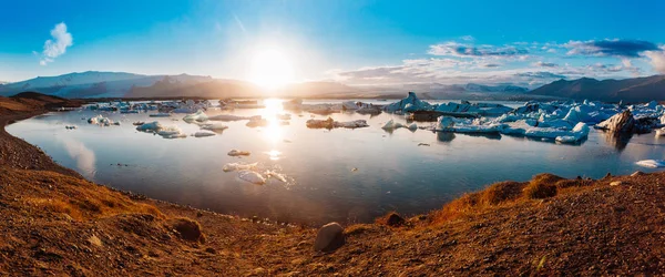 Glacier Lagoon Iceland Sunset Time — Stock Photo, Image