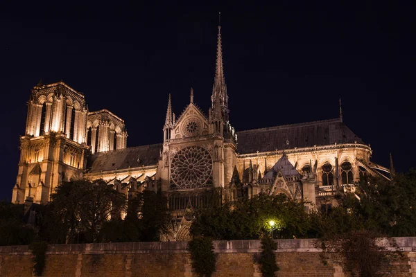 Notre Dame Paris Noite França — Fotografia de Stock