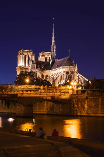 Notre Dame Paris Abend Frankreich — Stockfoto