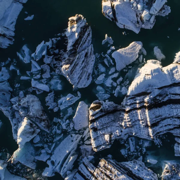 Laguna Glaciar Islandia Asegurando Puesta Sol — Foto de Stock