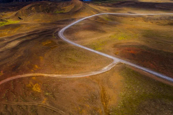 Isländische Luftaufnahmen Mit Drohne Schöne Landschaft Hveraronf Einem Gebiet Mit — Stockfoto