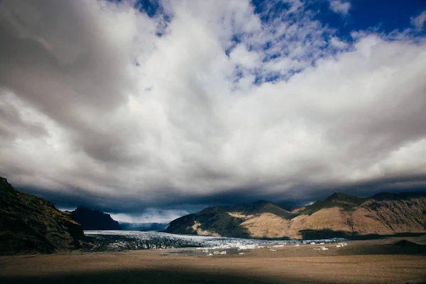 Geleira Jokulsarlon Tempo Tempestuoso Islândia — Fotografia de Stock