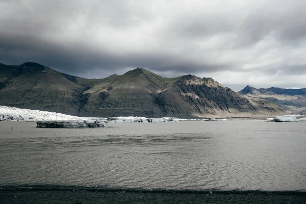 Geleira Jokulsarlon Tempo Tempestuoso Islândia — Fotografia de Stock