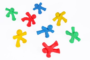 bir daire için onların savaş narası hazır duran hamuru adamlardan neşeli takım 