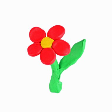 flawer made of plasticine  isolated on white clipart