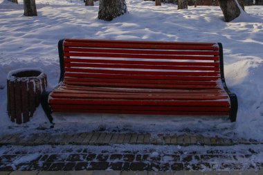 Kiev, Ukrayna içinde geçen kış süre parkta sokakta