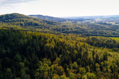 Almanya 'nın ünlü Hohenzollern Kalesi' nin hava manzarası. Fotoğraf Drone ile çekildi