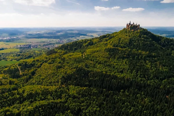 Luftaufnahme Der Berühmten Burg Hohenzollern Deutschland Foto Mit Drohne Aufgenommen — Stockfoto