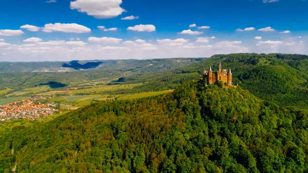 Luftaufnahme Der Berühmten Burg Hohenzollern Deutschland Foto Mit Drohne Aufgenommen — Stockfoto