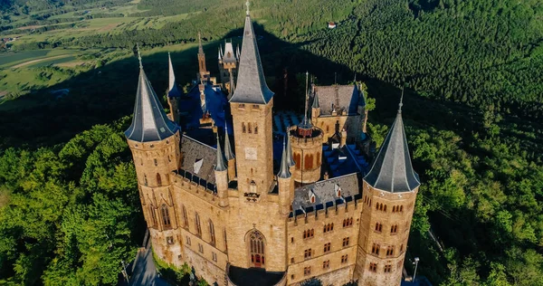 Luchtfoto Van Het Beroemde Kasteel Hohenzollern Duitsland Foto Genomen Met — Stockfoto