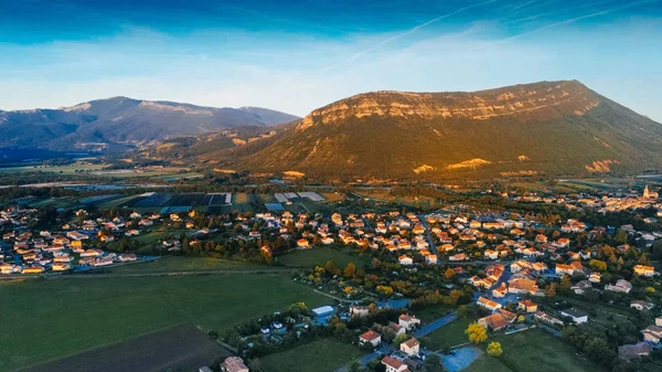 Panoramisch Bovenaanzicht Van Laragne Monteglin Area Frankrijk Genomen Met Drone — Stockfoto