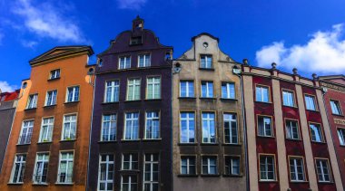 Gdansk, Polonya sokaklarında güzel evler