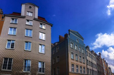 Gdansk, Polonya sokaklarında güzel evler