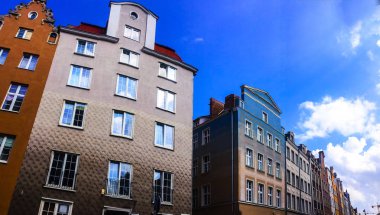 Gdansk, Polonya sokaklarında güzel evler