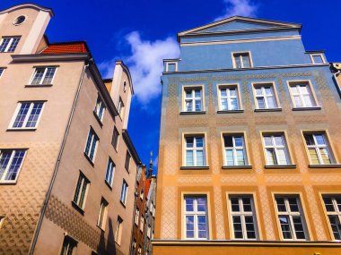Gdansk, Polonya sokaklarında güzel evler
