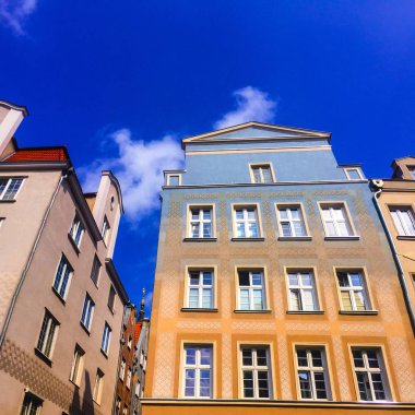 Gdansk, Polonya sokaklarında güzel evler