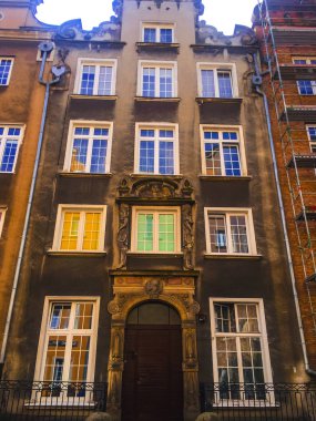 Gdansk, Polonya sokaklarında güzel evler