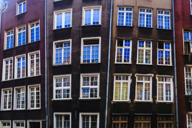 Gdansk, Polonya sokaklarında güzel evler