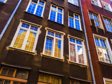 Gdansk, Polonya sokaklarında güzel evler