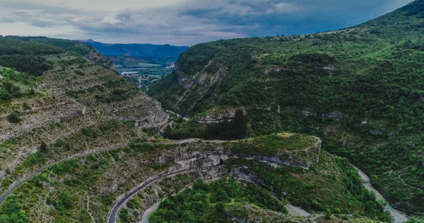 美丽的阿尔卑斯山顶景 用无人机拍摄 — 图库照片