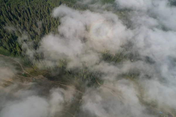Karpat Chmury Zdjęcie Zrobione Przez Drone — Zdjęcie stockowe