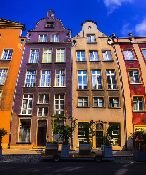 Mooie Kleurrijke Huizen Straten Van Gdansk Polen — Stockfoto