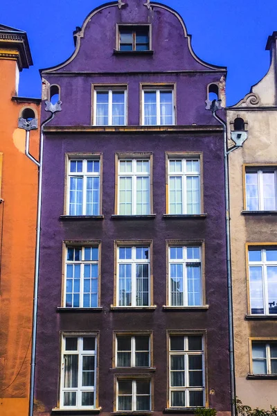 Mooie Kleurrijke Huizen Straten Van Gdansk Polen — Stockfoto