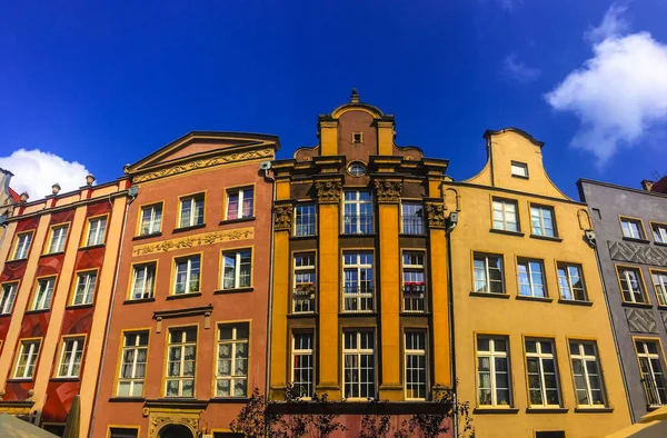 Belas Casas Coloridas Nas Ruas Gdansk Polônia — Fotografia de Stock