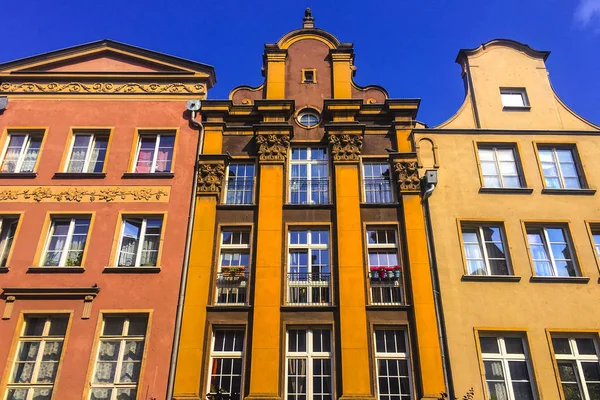 Mooie Kleurrijke Huizen Straten Van Gdansk Polen — Stockfoto