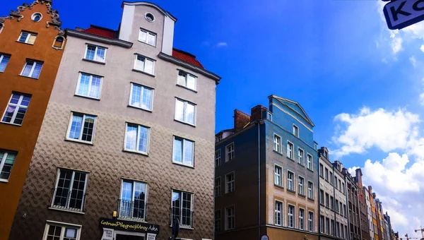 Гданск Сентября Строительство Фасадной Архитектуры Традиционного Дома Центре Гданьска Польша — стоковое фото