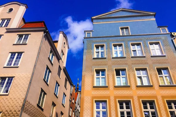 Mooie Huizen Straten Van Gdansk Polen — Stockfoto