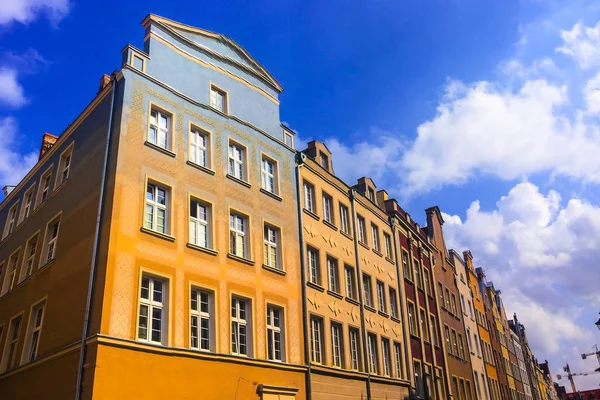 Gdansk Polonya Sokaklarında Güzel Evler — Stok fotoğraf