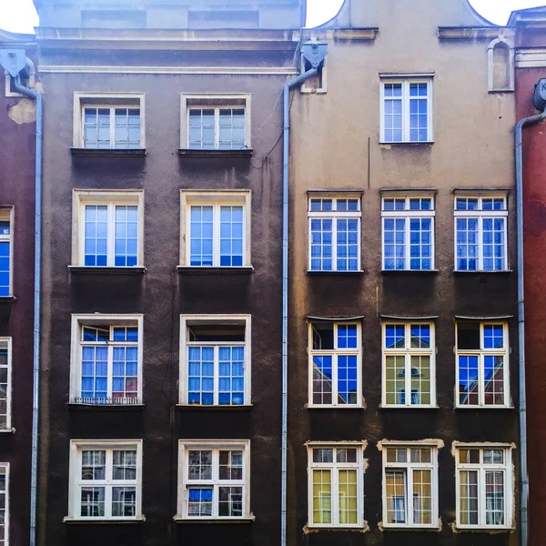 Красиві Будинки Вулицях Гданськ Польща — стокове фото