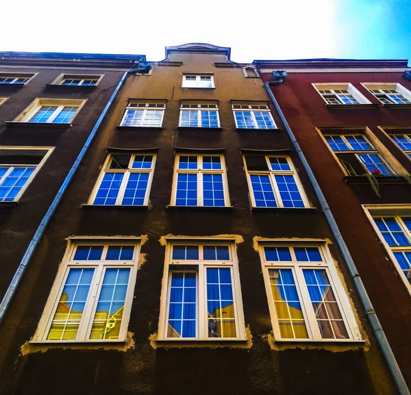 Belles Maisons Dans Les Rues Gdansk Pologne — Photo