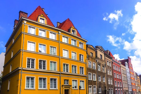 Mooie Gele Huizen Straten Van Gdansk Polen — Stockfoto