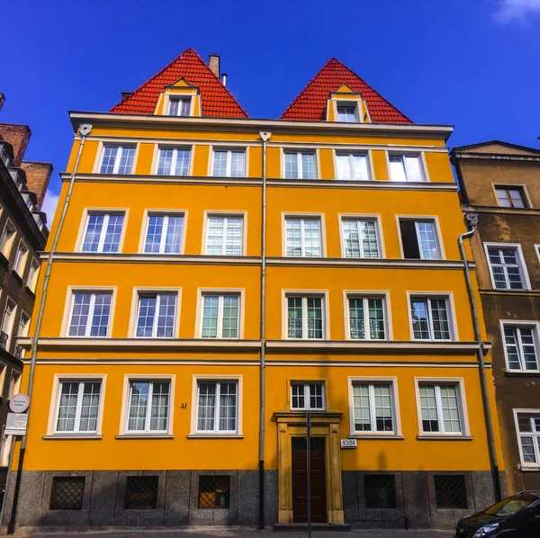 Gdansk Polen September 2018 Byggnaden Fasadarkitektur Traditionella Hus Centrum Gdansk — Stockfoto