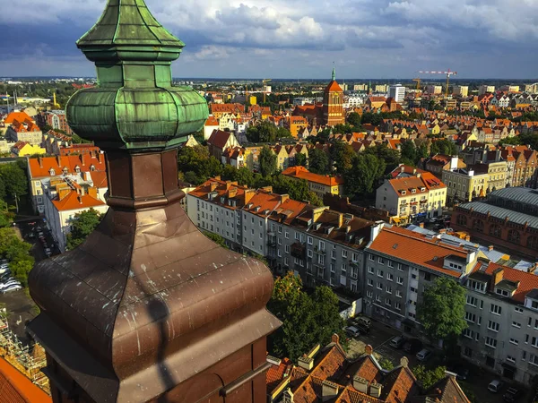 Gdansk Polônia Setembro 2018 Paisagem Urbana Com Telhados Vermelhos Cidade — Fotografia de Stock