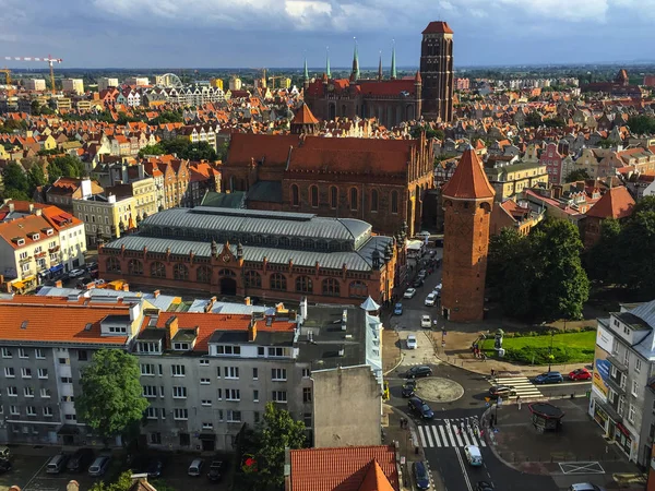 Gdansk Polônia Setembro 2018 Paisagem Urbana Com Telhados Vermelhos Cidade — Fotografia de Stock