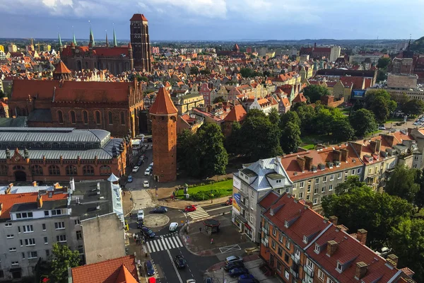 Gdansk Polônia Setembro 2018 Paisagem Urbana Com Telhados Vermelhos Cidade — Fotografia de Stock