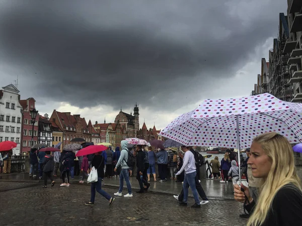 Danzig Polen September 2018 Touristen Auf Der Langen Gasse Der — Stockfoto