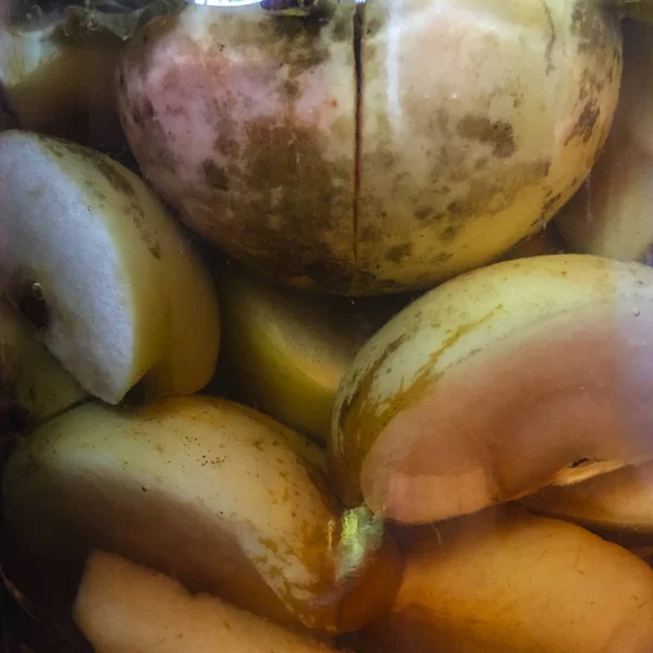 Kompott Aus Beeren Und Äpfeln Glas — Stockfoto