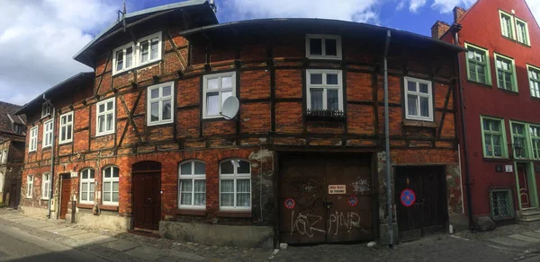 Gdańsk Września 2018 Architektura Fasady Budynku Tradycyjny Dom Centrum Miasta — Zdjęcie stockowe