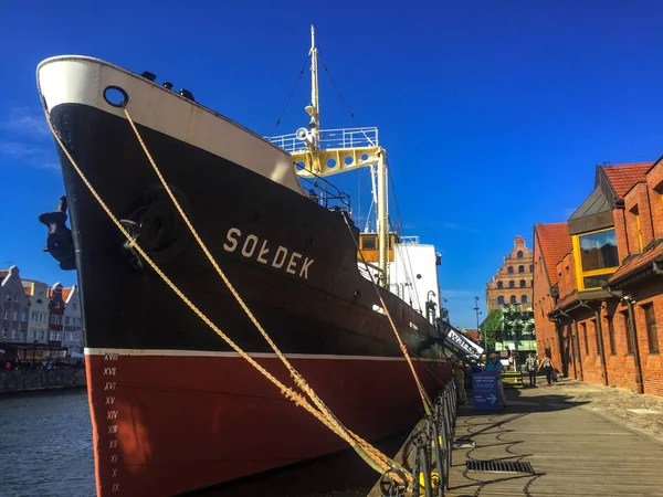 Gdansk Polonya Eylül 2018 Gdansk Polonya Motlawa Nehrinde Bir Limanda — Stok fotoğraf