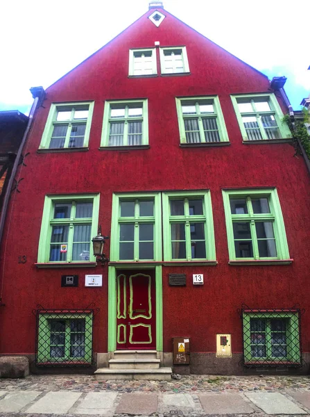 Danzig Polen September 2018 Die Fassadenarchitektur Des Traditionellen Hauses Des — Stockfoto