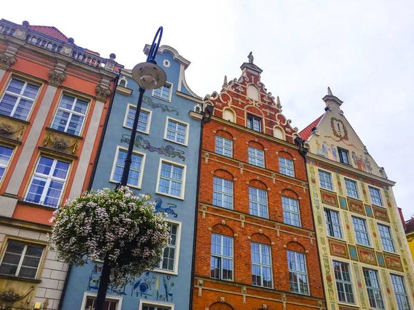 Arquitetura Fachada Construção Casa Tradicional Centro Cidade Gdansk — Fotografia de Stock