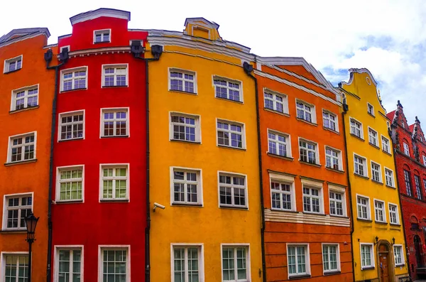 Gdansk Şehir Merkezinde Geleneksel Evin Cephe Mimarisi Bina — Stok fotoğraf